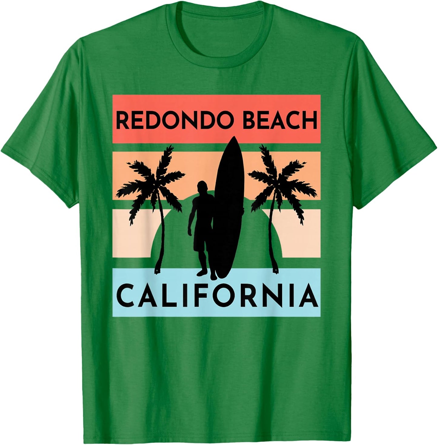 Redondo Beach California Surf Summer Vacation Vintage T-Shirt - T-Shirt | Irish Green