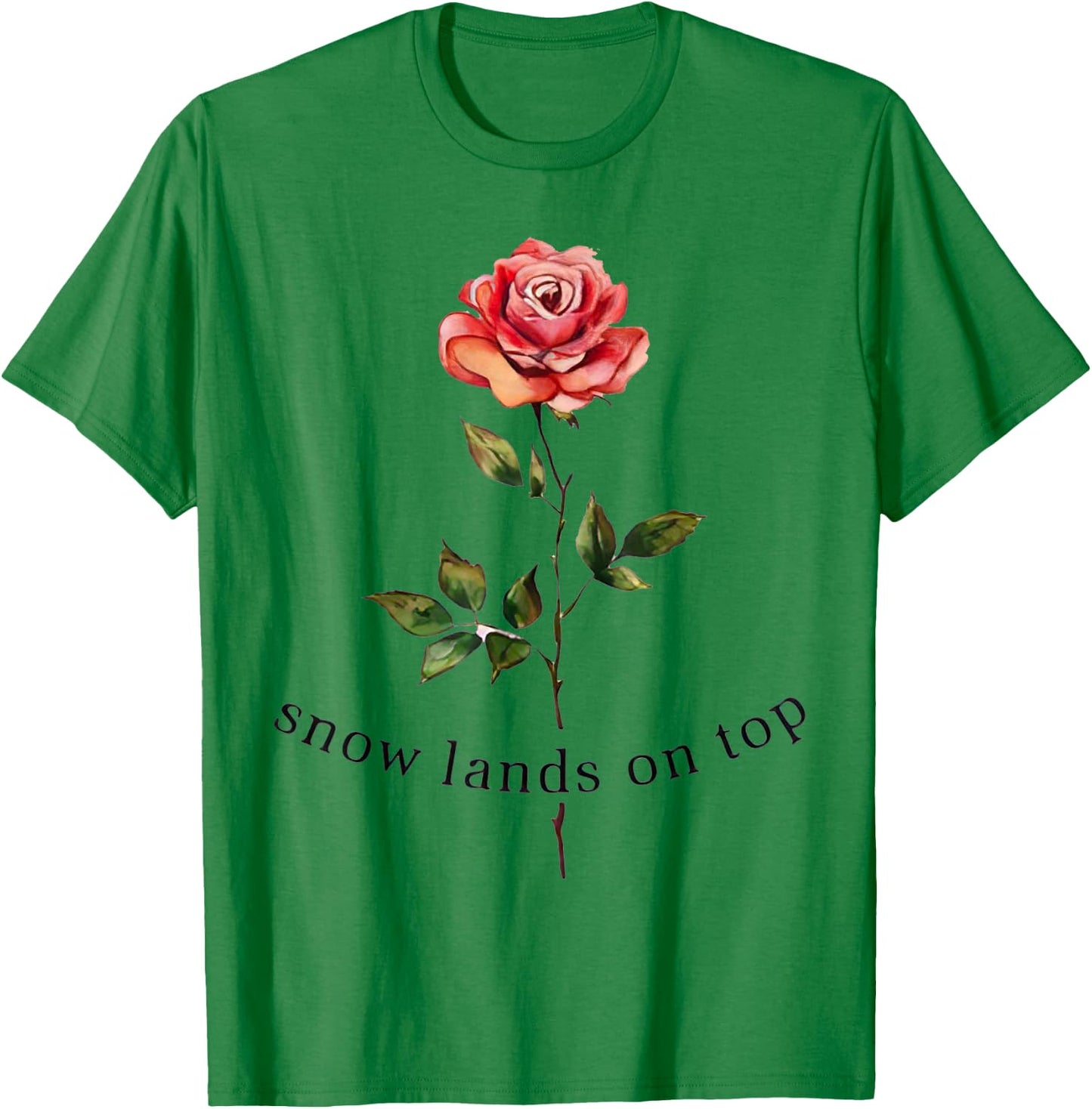 Snow Lands On Top T-Shirt - T-Shirt | Irish Green