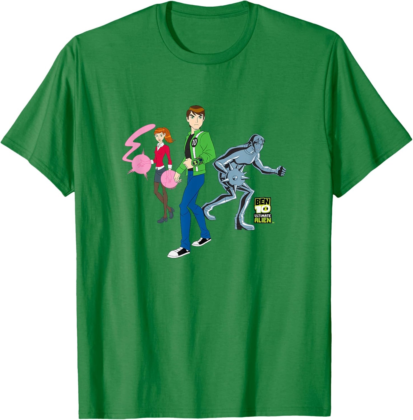 Ben 10 Ultimate Alien: Cosmic Destruction Ben Gwen & Kevin T-Shirt - T-Shirt | Irish Green