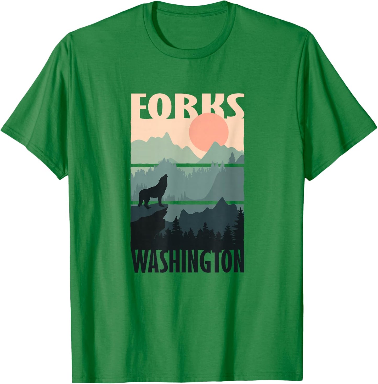 Forks Washington, Outdoors, WA Vacation Souvenir T-Shirt - T-Shirt | Irish Green