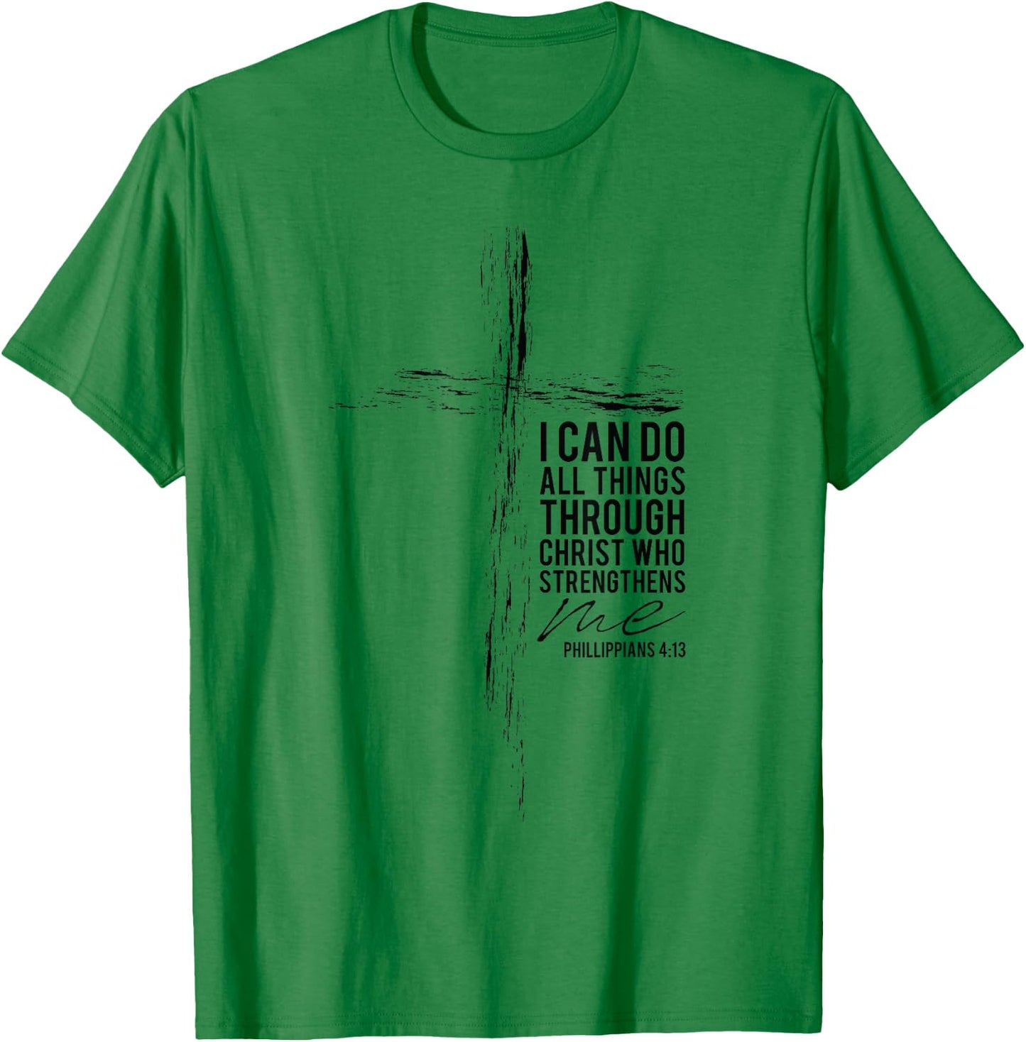 Philippians 4:13 Christian Cross Gifts Men Husband Son Women T-Shirt - T-Shirt | Irish Green