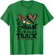 My Heart Is On That Track Cross Country Mom Running Leopard T-Shirt - T-Shirt | Irish Green