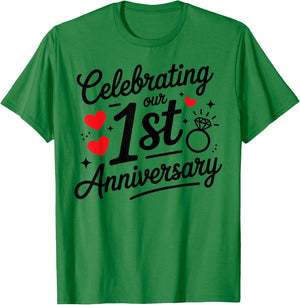 Celebrating Our 1st Year Wedding Anniversary Couple Matching T-Shirt - T-Shirt | Irish Green