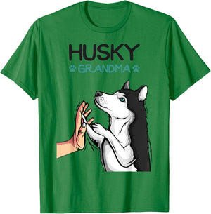 Husky Grandma Dog Mom Lover Women T-Shirt - T-Shirt | Irish Green
