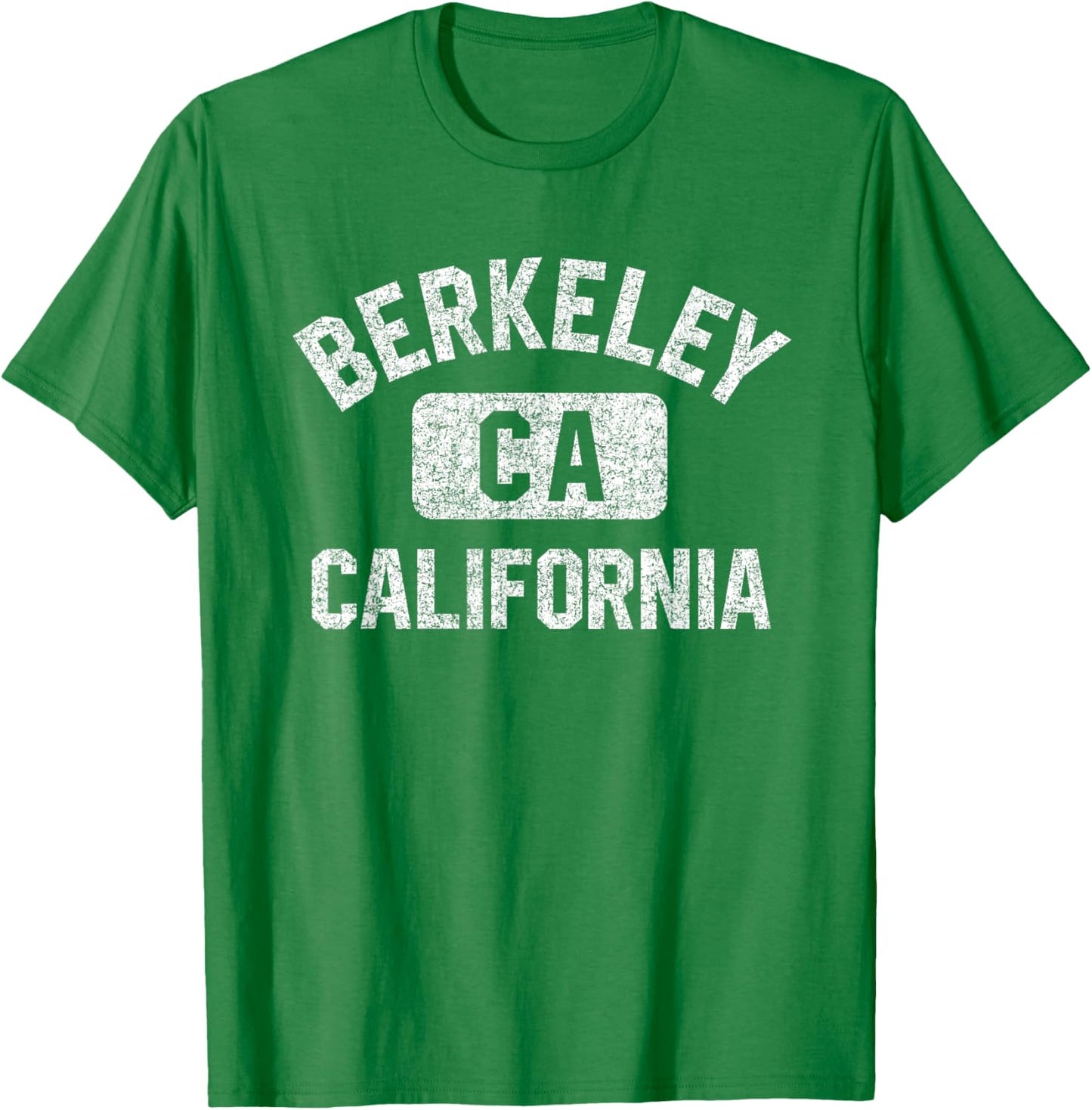 Berkeley California Gym Style Pink w Distressed White Print T-Shirt - T-Shirt | Irish Green