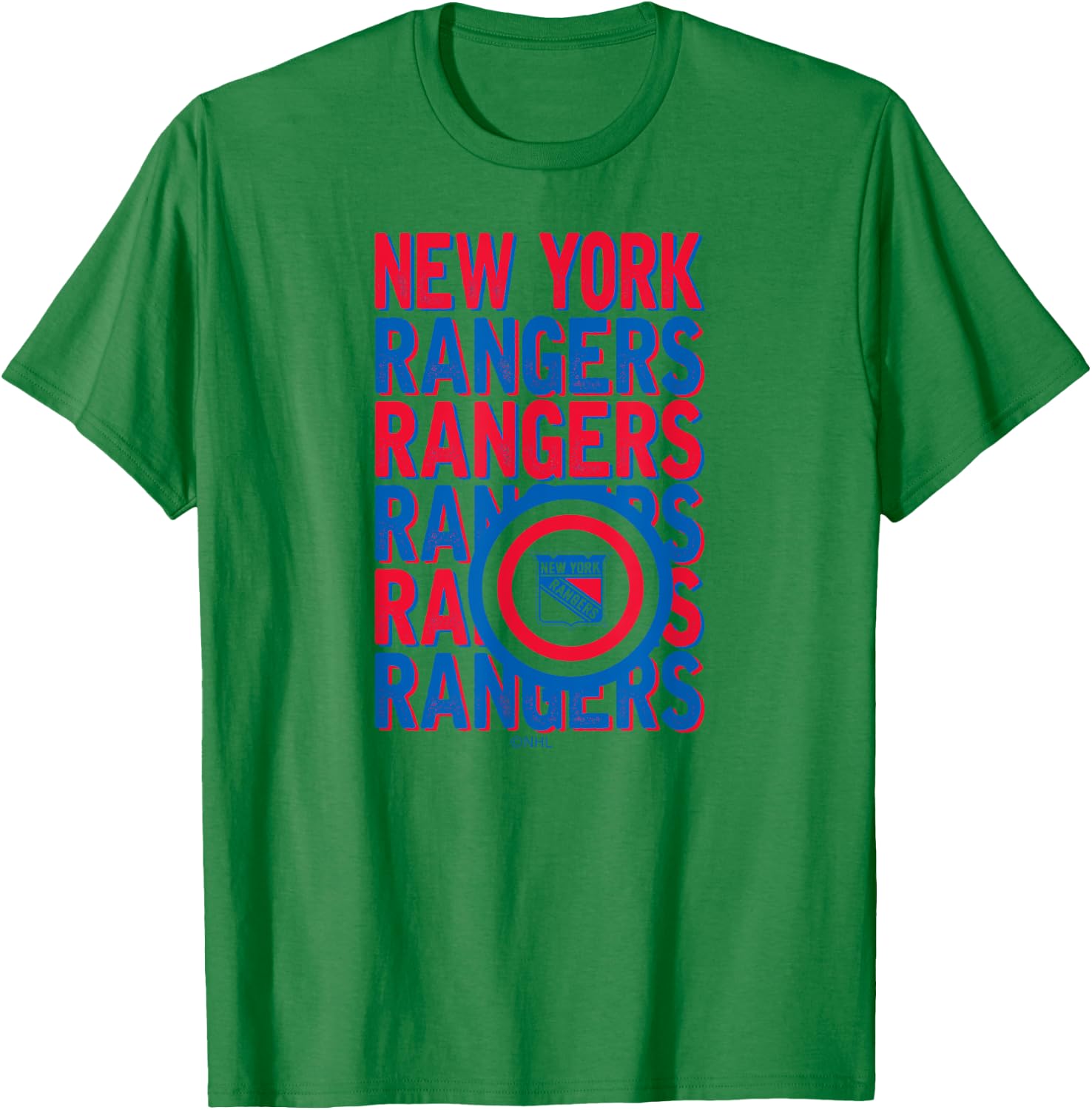 New York Rangers Repeat White Officially Licensed T-Shirt - T-Shirt | Irish Green