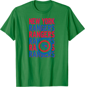 New York Rangers Repeat White Officially Licensed T-Shirt - T-Shirt | Irish Green