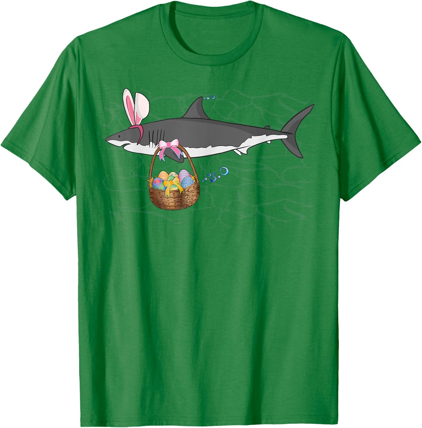 Funny Shark with Easter Basket and Bunny Ears Easter T-Shirt - T-Shirt | Irish Green