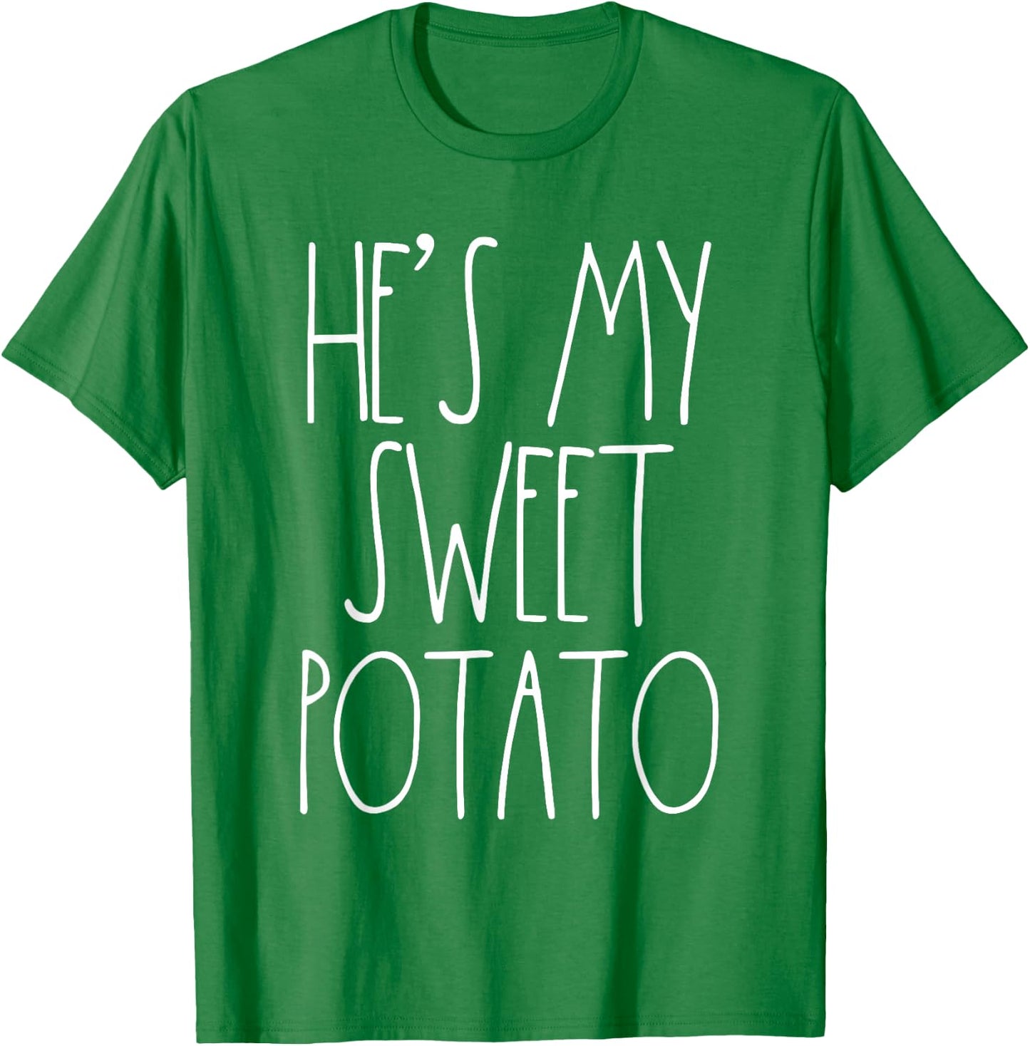 Thanksgiving Couples Hes My Sweet Potato Shirt I Yam Set T-Shirt - T-Shirt | Irish Green
