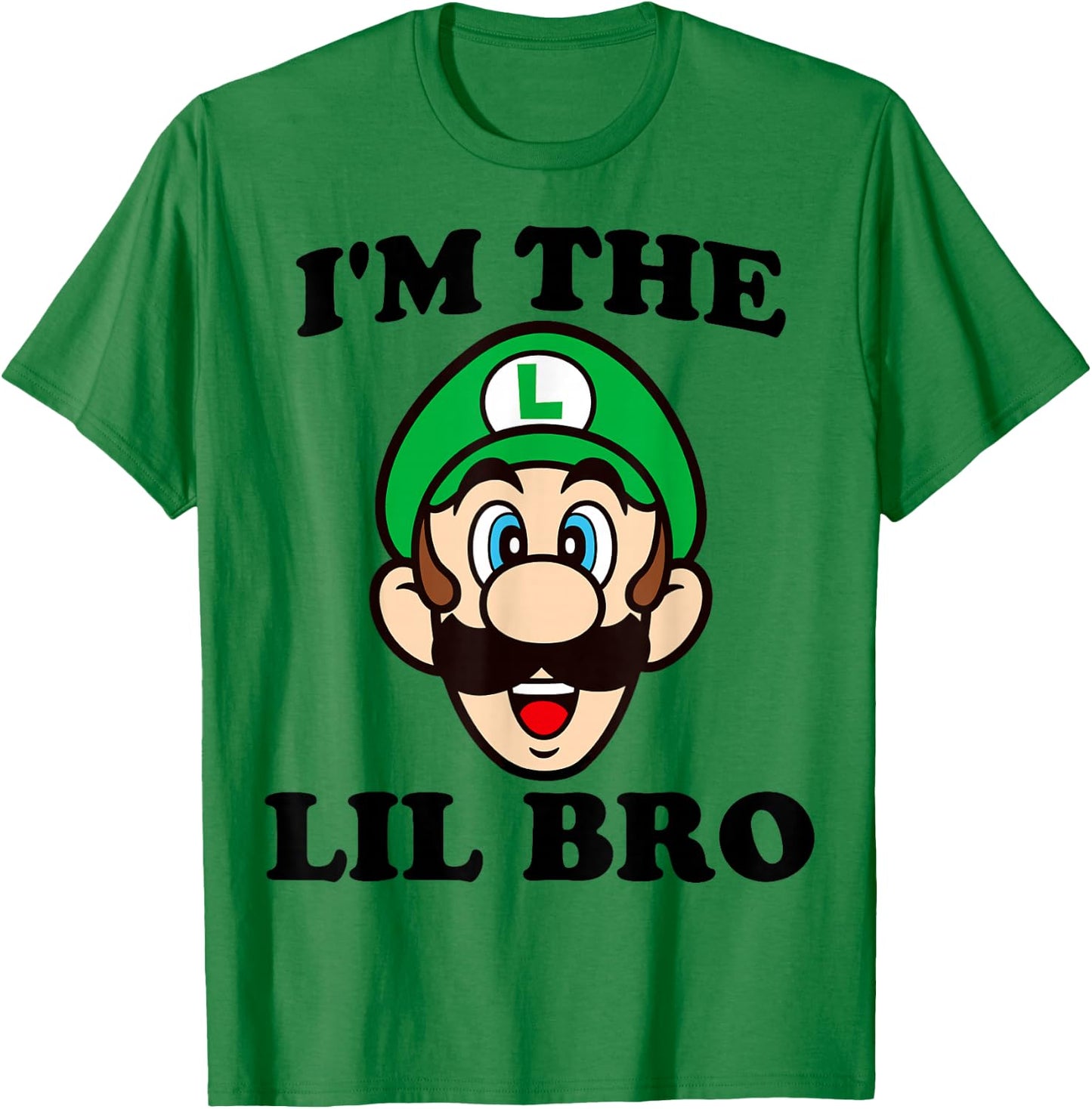 Super Mario Luigi I'm The Lil Bro Portrait T-Shirt - T-Shirt | Irish Green