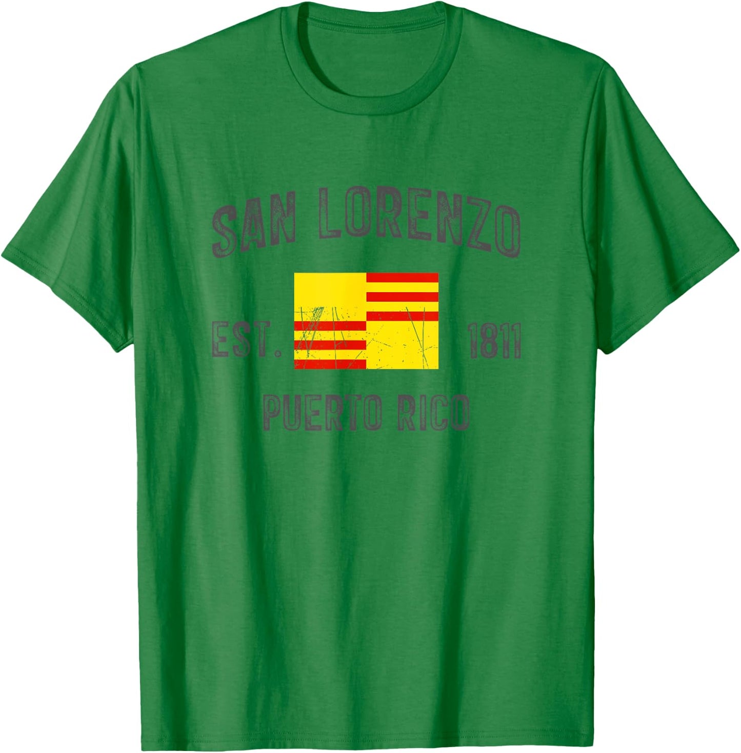 Vintage San Lorenzo EST.1811 Puerto Rico Flag Design T-Shirt - T-Shirt | Irish Green