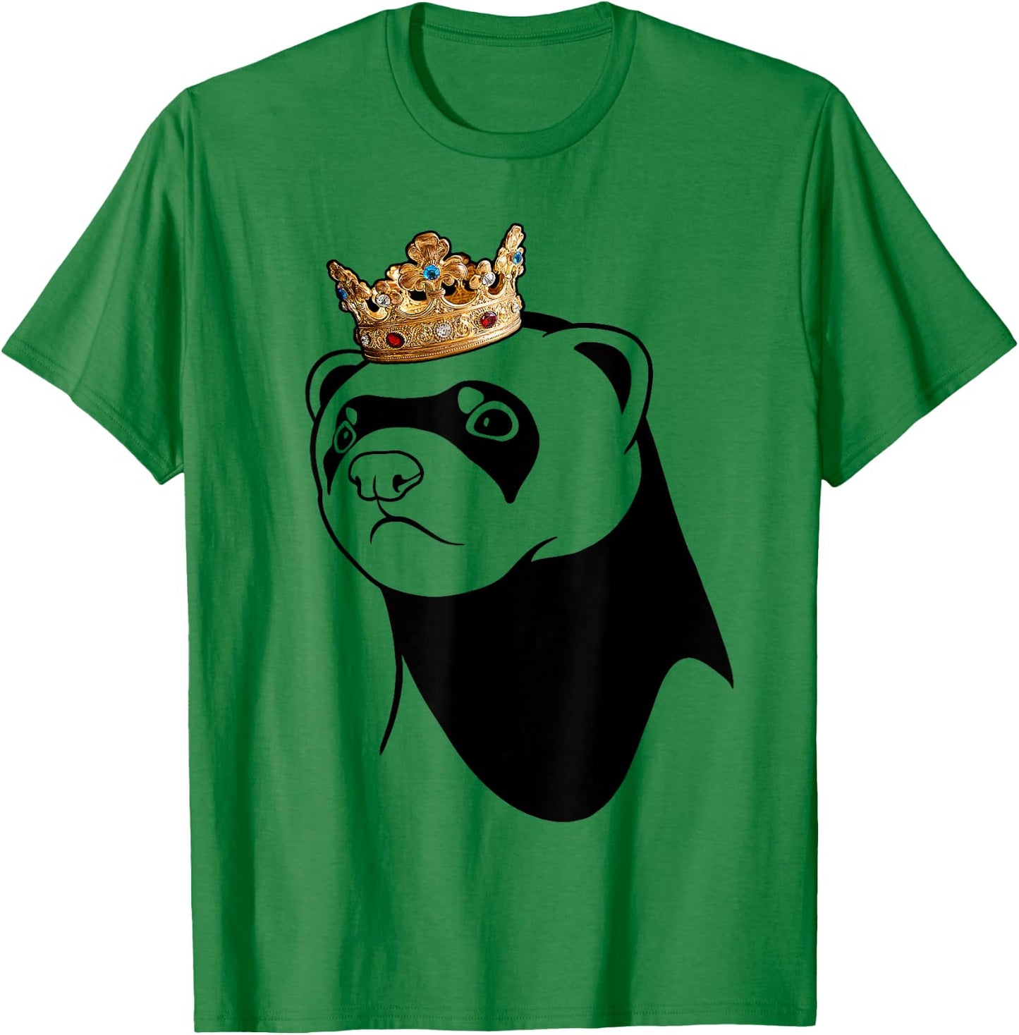 Ferret Wearing Crown T-Shirt - T-Shirt | Irish Green