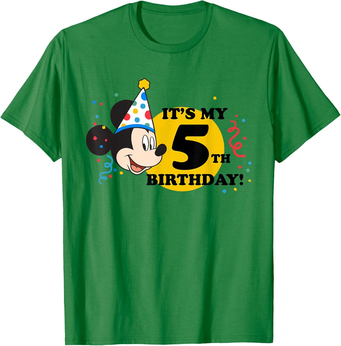 Disney Mickey Mouse 5th Birthday T-Shirt - T-Shirt | Irish Green