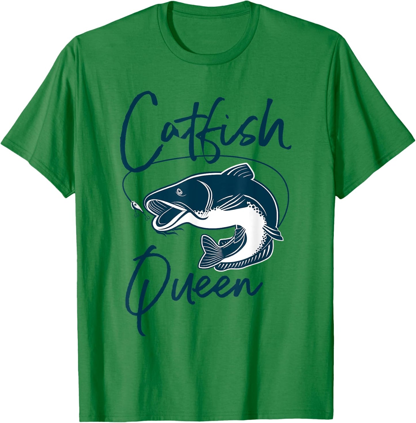 Catfish Queen Fun Fishing Design for Anglers T-Shirt - T-Shirt | Irish Green
