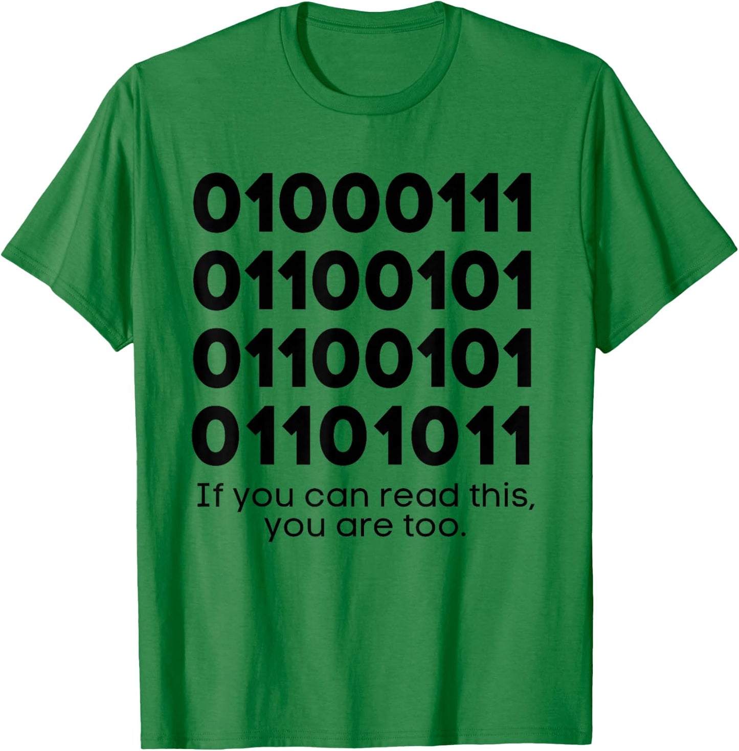 Computer Binary Code Funny Programmer Developer Geek IT T-Shirt - T-Shirt | Irish Green
