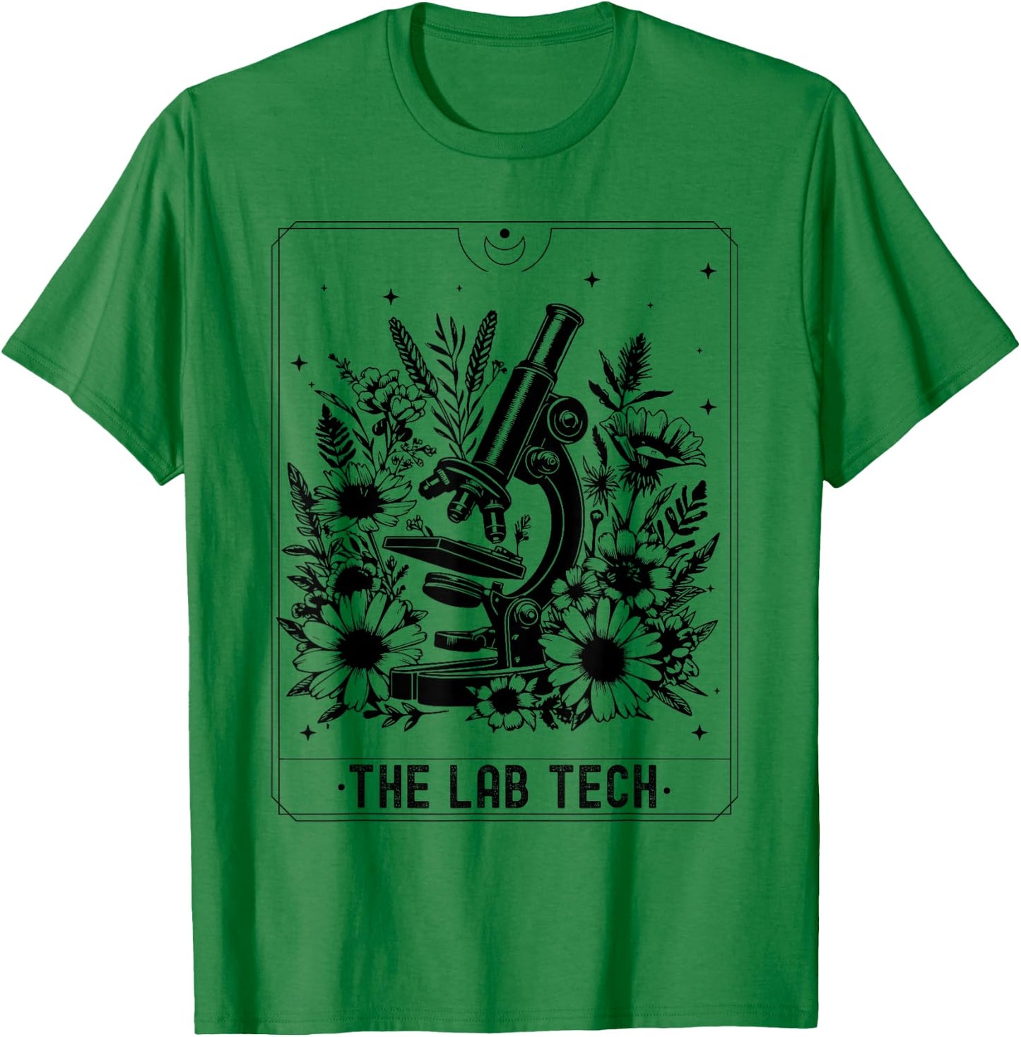 Retro Floral Laboratory Scientist Microscope Tarot Card Lab T-Shirt - T-Shirt | Irish Green