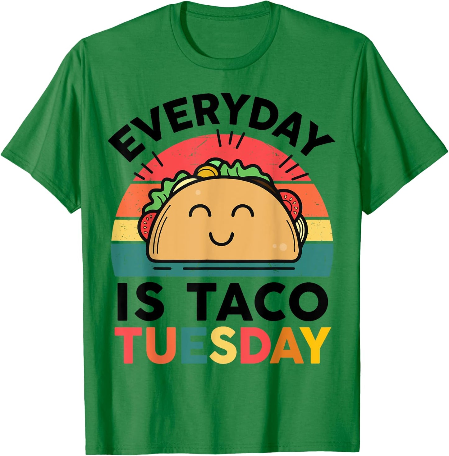 Funny Everyday Is Taco-Tuesday Toddler Boy Kids Cute Retro T-Shirt - T-Shirt | Irish Green