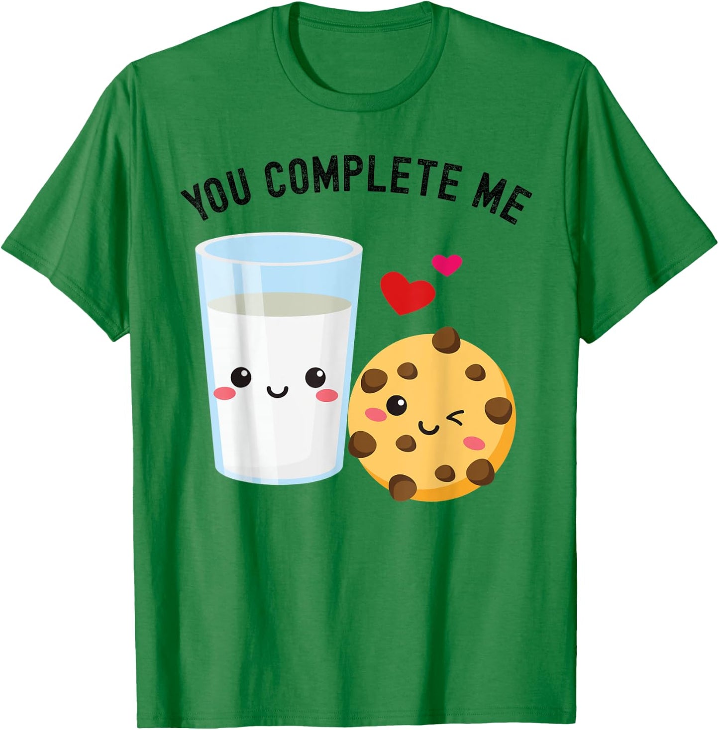 You Complete Me Kawaii Milk and Cookie Best Friend Couples T-Shirt - T-Shirt | Irish Green