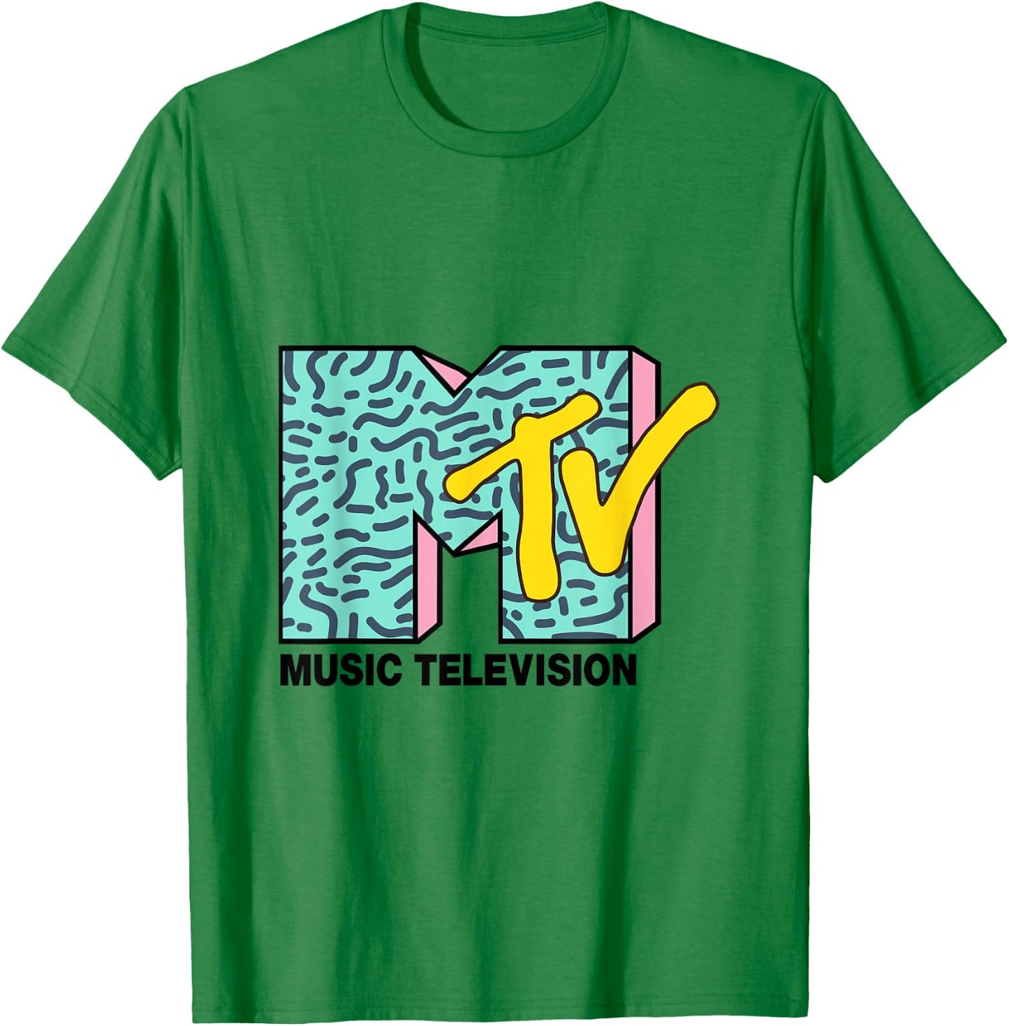 Classic Green And Pink MTV Logo T- Shirts T-Shirt - T-Shirt | Irish Green