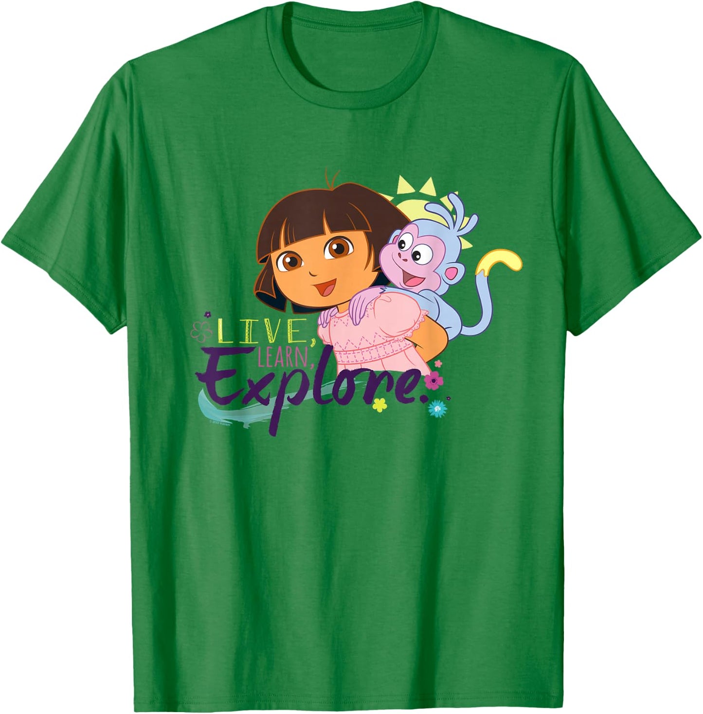 Dora the Explorer Live, Learn, Explore T-Shirt - T-Shirt | Irish Green