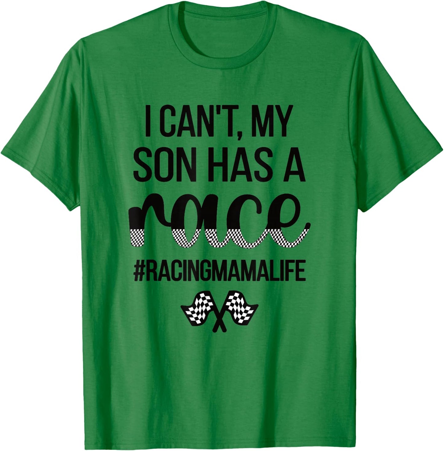 Race Mama For Mother's Day Women's Grey Cotton Polyester Blend Classic Fit Short Sleeve - Small - Racing Mom T-Shirt - T-Shirt | Irish Green