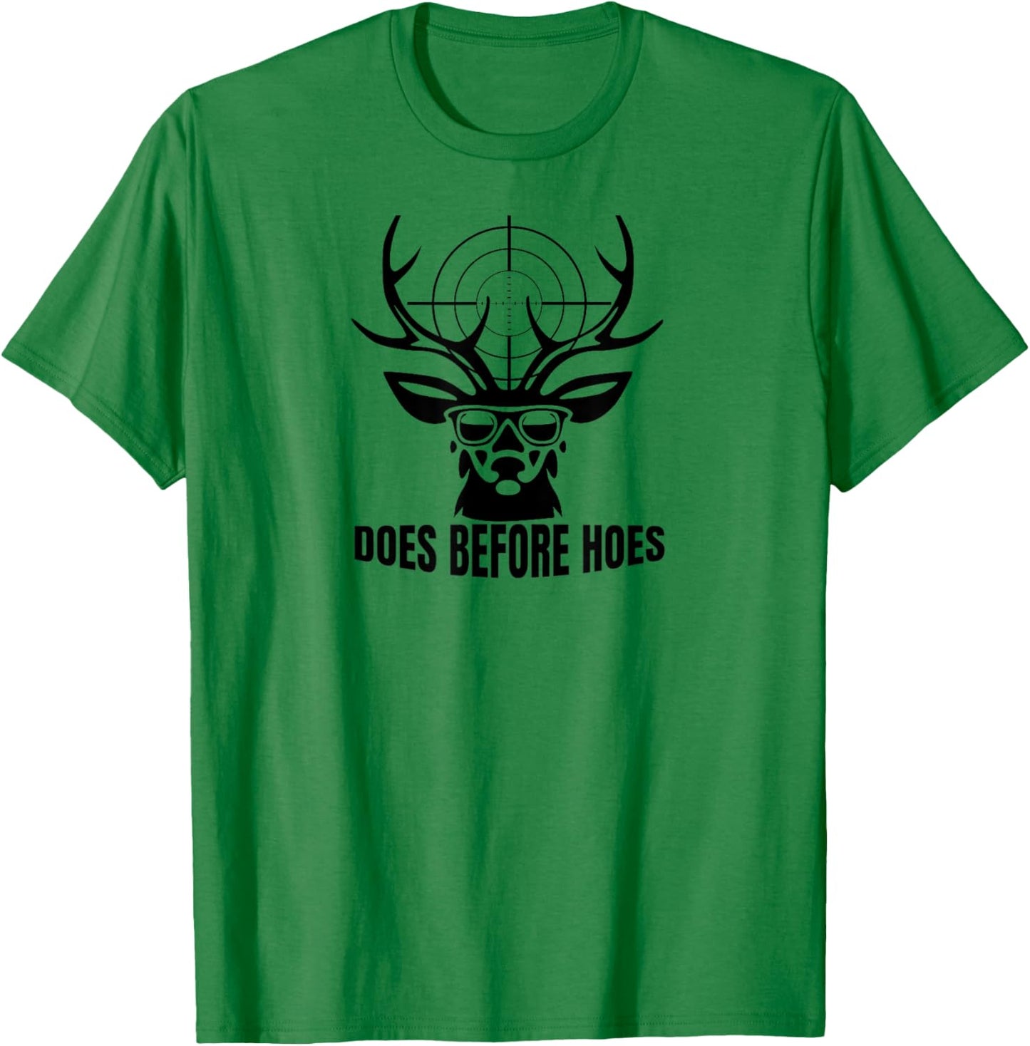 Vintage Funny Does Before Hoes Deer T-Shirt - T-Shirt | Irish Green