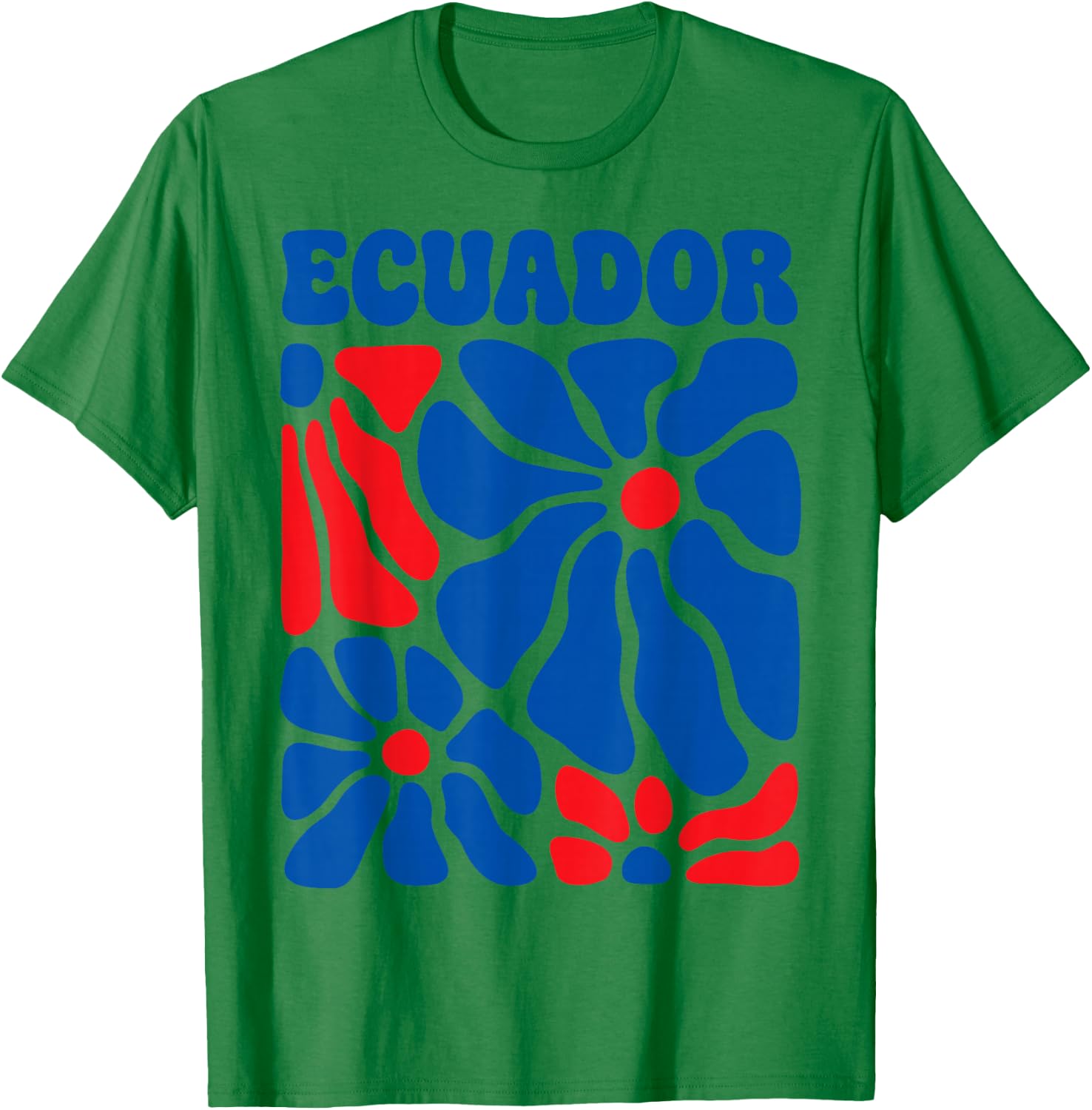 Ecuador Flag Floral Boho Flowers Retro Ecuadorian Girl T-Shirt - T-Shirt | Irish Green