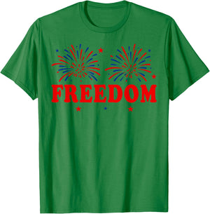Fireworks 4th of July Couple I Love The Taste of Freedom T-Shirt - T-Shirt | Irish Green