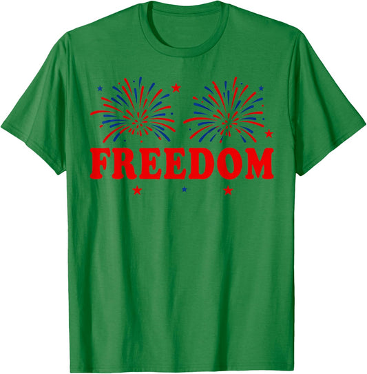 Fireworks 4th of July Couple I Love The Taste of Freedom T-Shirt - T-Shirt | Irish Green