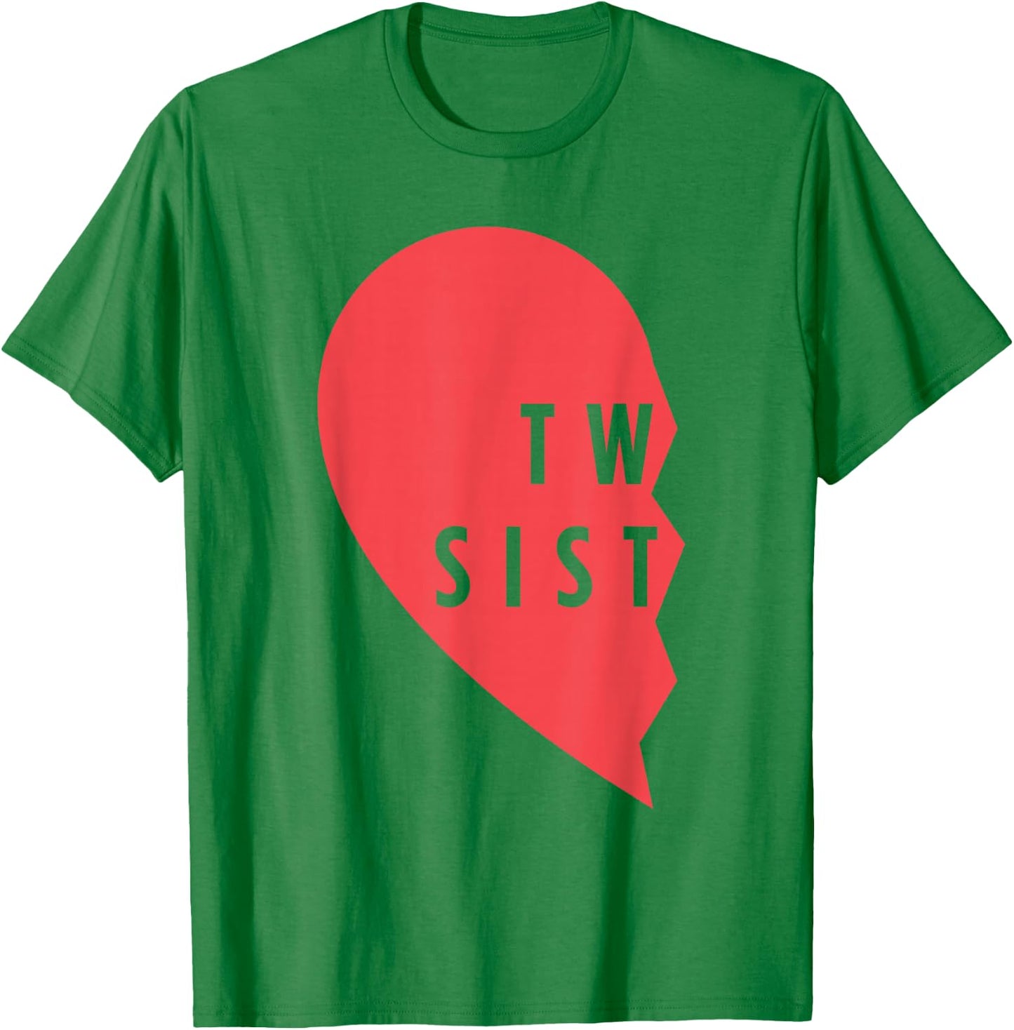 Twins Gift - Twin Sisters Heart Matching Shirt Set - #1 of 2 T-Shirt - T-Shirt | Irish Green