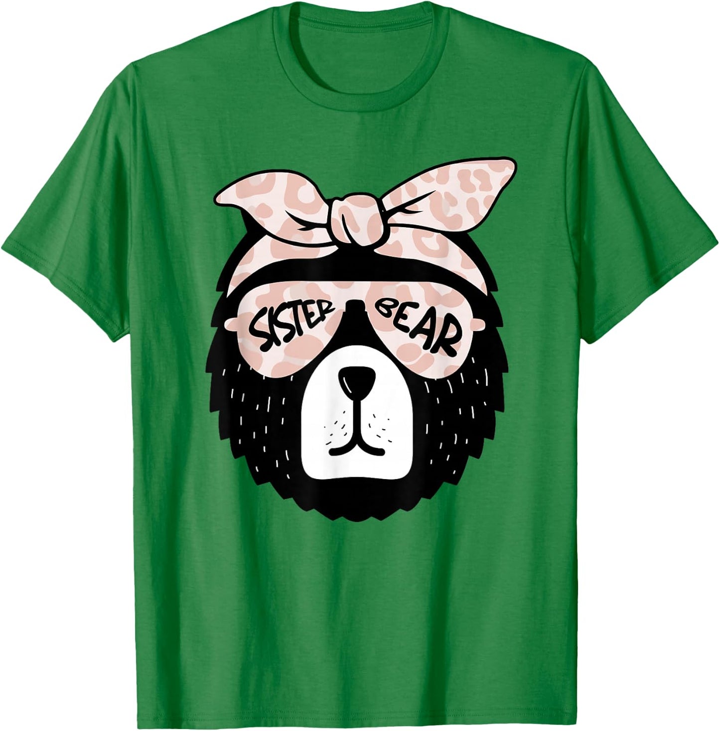 Sister Bear Face Sunglasses Mother Mom Mommy Mother's Day T-Shirt - T-Shirt | Irish Green
