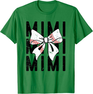 Coquette Baseball Mimi Bow Baseball Grandsons Game T-Shirt - T-Shirt | Irish Green