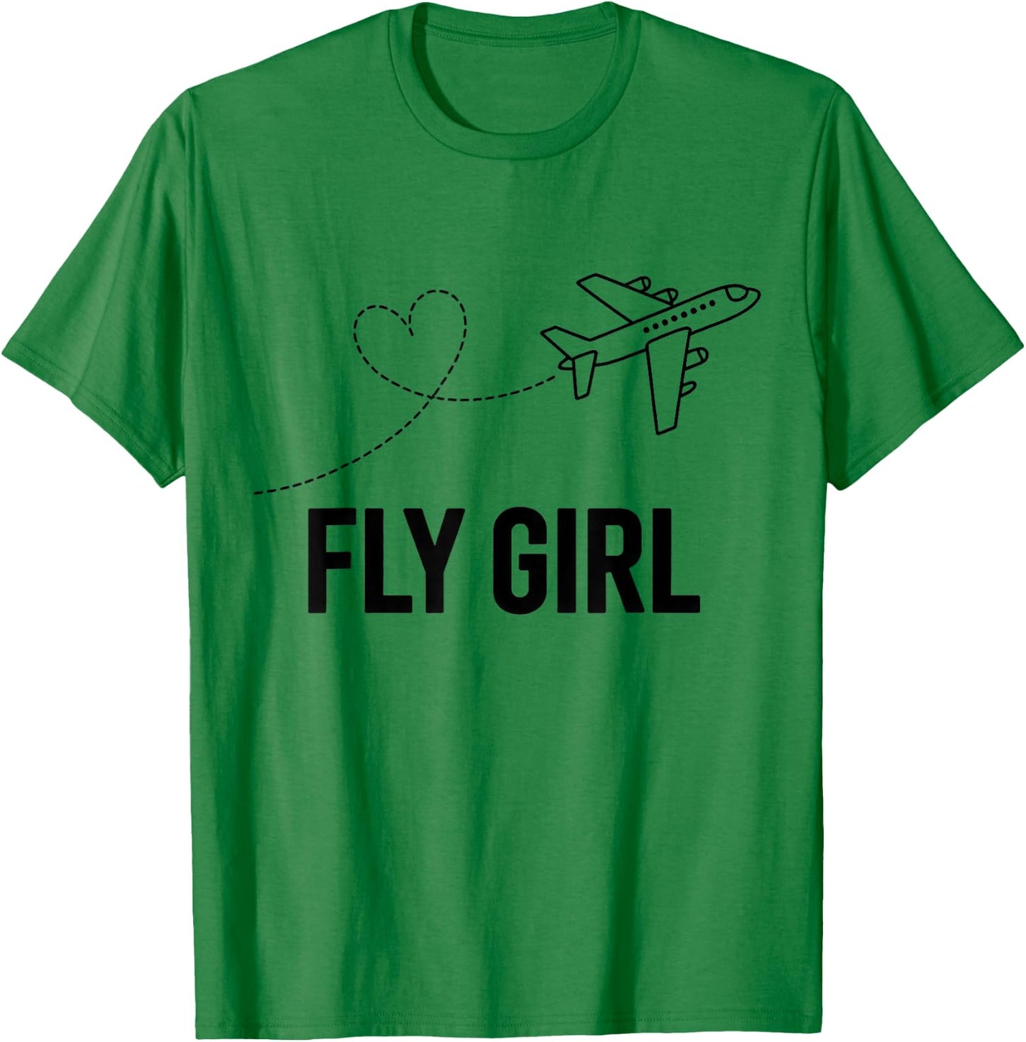 Plane Airplane Flying Aircraft Aviation Fly Girl T-Shirt - T-Shirt | Irish Green