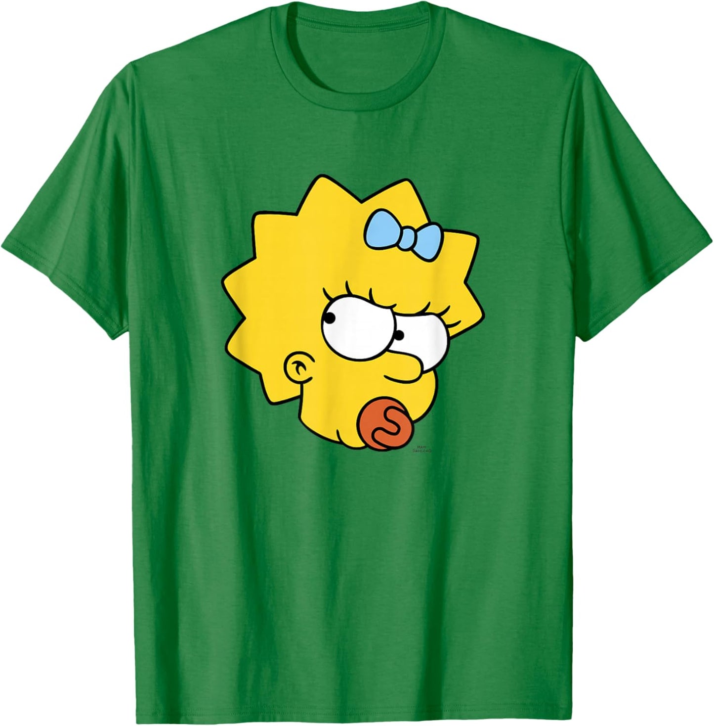 The Simpsons Maggie Simpson Angry Big Face T-Shirt - T-Shirt | Irish Green