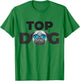Funny Pug Dog Shirts | Top Dog Pug - Blue, Small, Classic Fit, Short Sleeve T-Shirt - T-Shirt | Irish Green