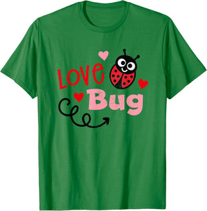 Love Bug Cute Lady Bug Vintage Kids Valentines T-Shirt - T-Shirt | Irish Green