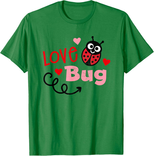 Love Bug Cute Lady Bug Vintage Kids Valentines T-Shirt - T-Shirt | Irish Green