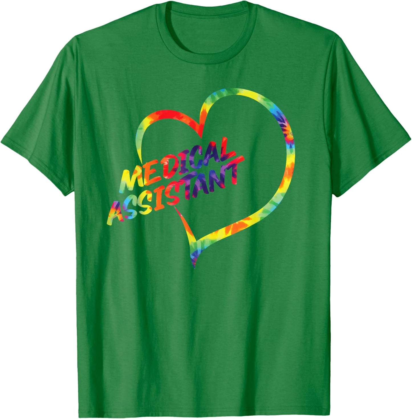 Certified Medical Assistant Tie Dye Heart CMA T-Shirt - T-Shirt | Irish Green