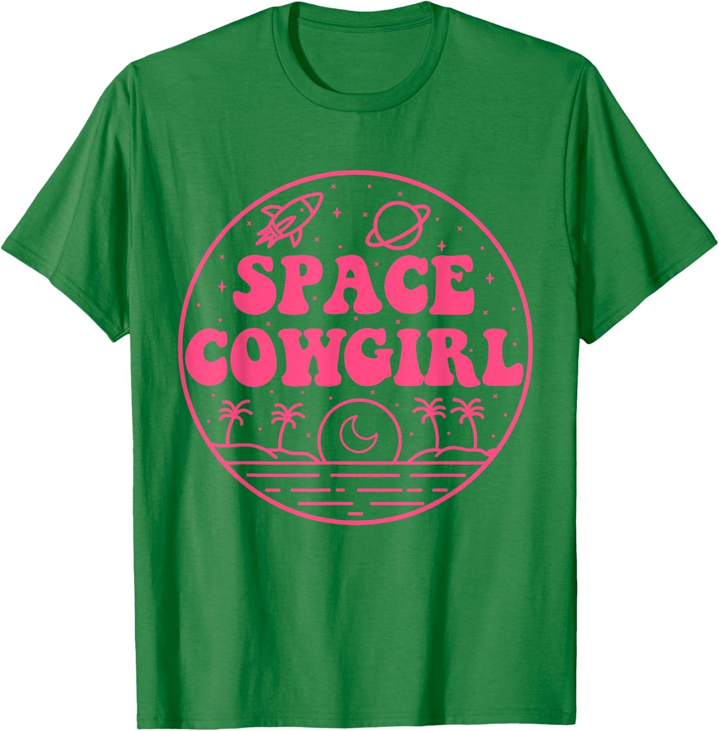 Space Cowgirls Bachelorette Party Rodeo Western Aesthetic T-Shirt - T-Shirt | Irish Green