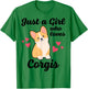 Girl Who Loves Corgi T-Shirt - T-Shirt | Irish Green