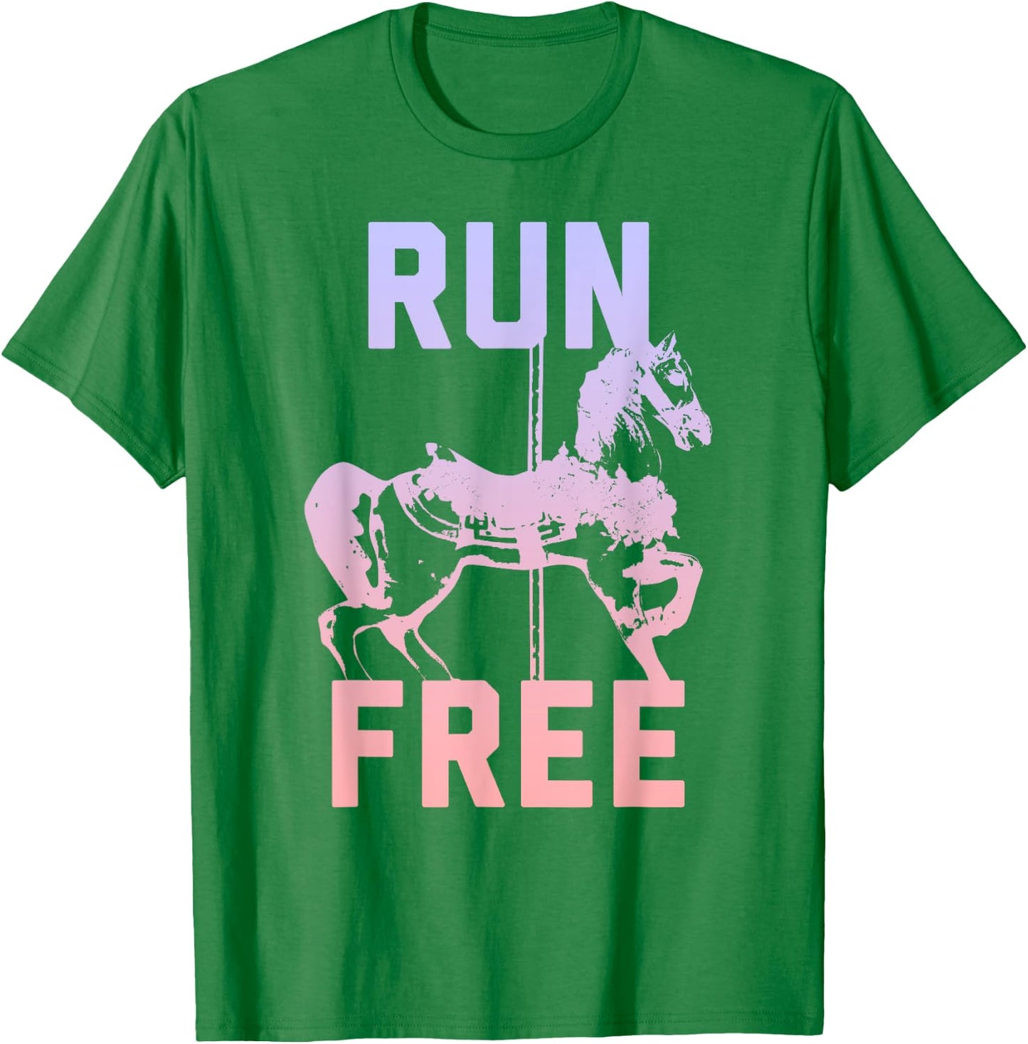 Trendy Run Free Carousel Horse T-Shirt - T-Shirt | Irish Green