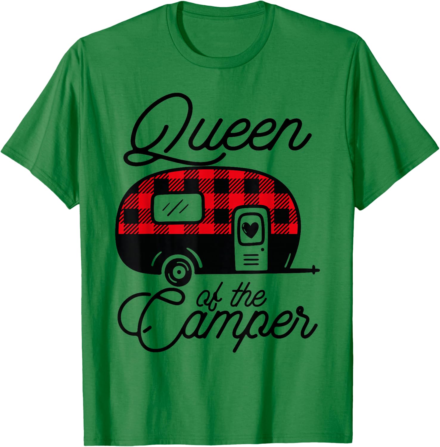 Queen of the Camper Buffalo Women Camper Camping Traveler T-Shirt - T-Shirt | Irish Green