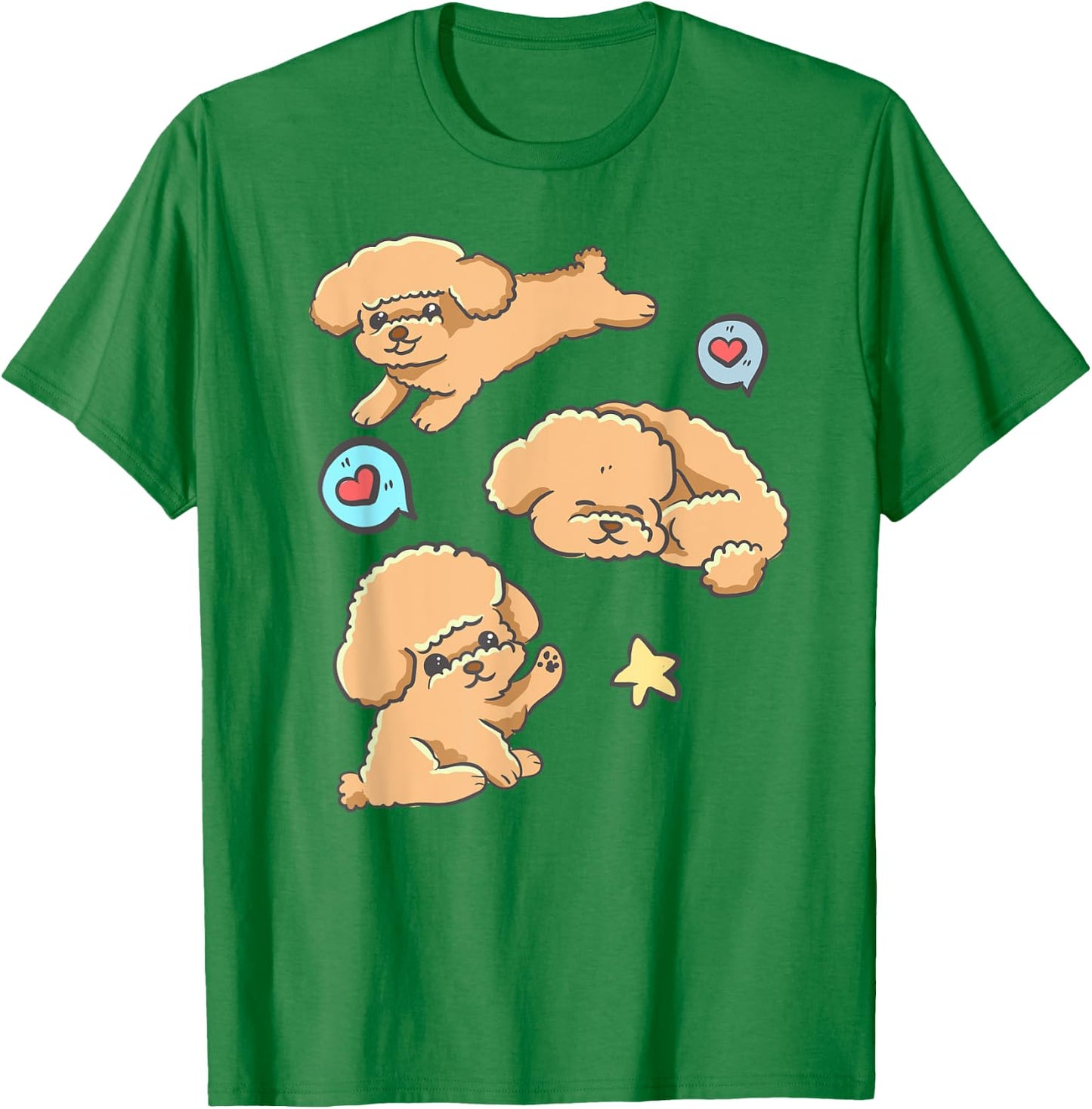 Poodle Puppy Dog - Cute Kawaii Anime Kawaii Japan Men Women Kids T-Shirt - T-Shirt | Irish Green
