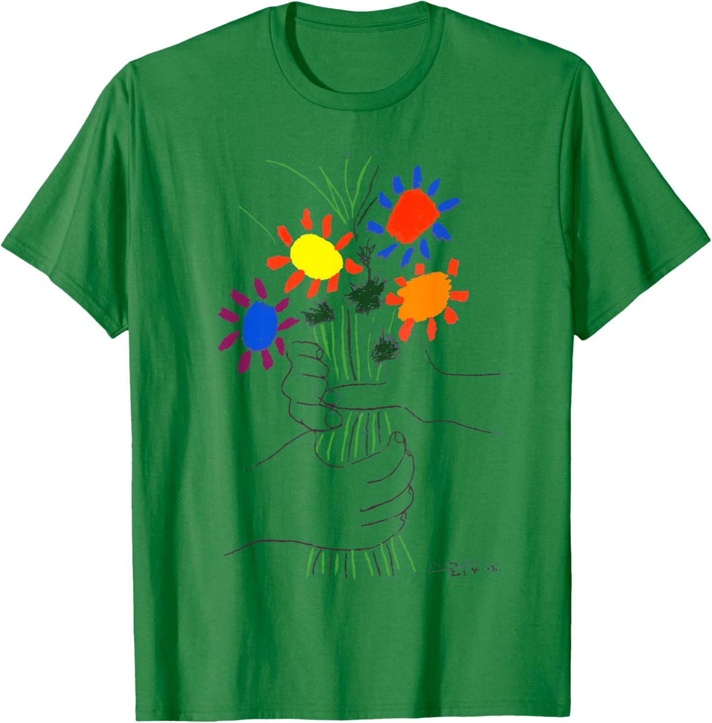 Flowers Bouquet Artwork T-Shirt - T-Shirt | Irish Green