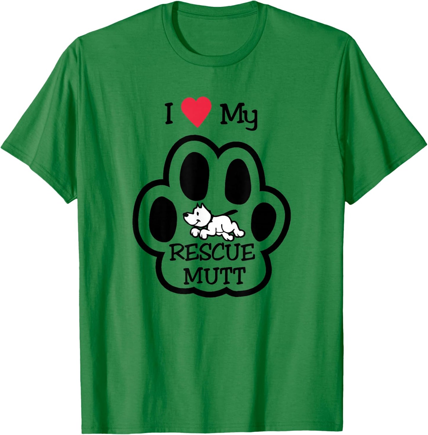 I Love My Rescue Mutt Dog Dog Lovers Men Women Kids T-Shirt - T-Shirt | Irish Green