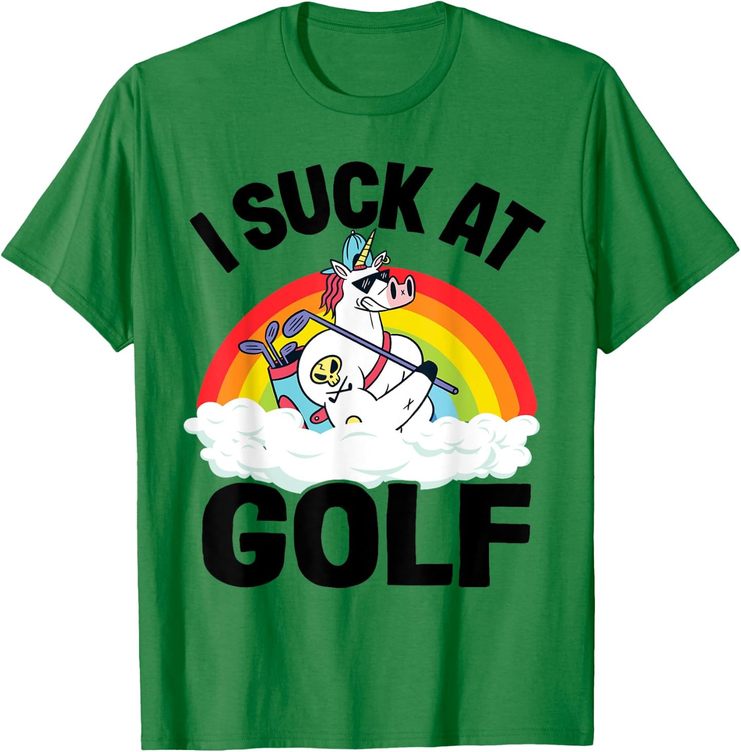 I Suck At Golf Funny Golf Loser Unicorn Sarcastic Golfing T-Shirt - T-Shirt | Irish Green