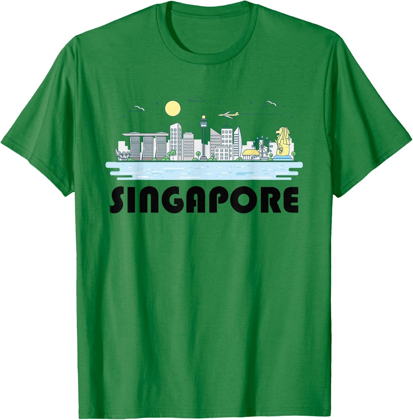 Singapore Skyline Cityscape Skyscrapers Cool T-Shirt - T-Shirt | Irish Green