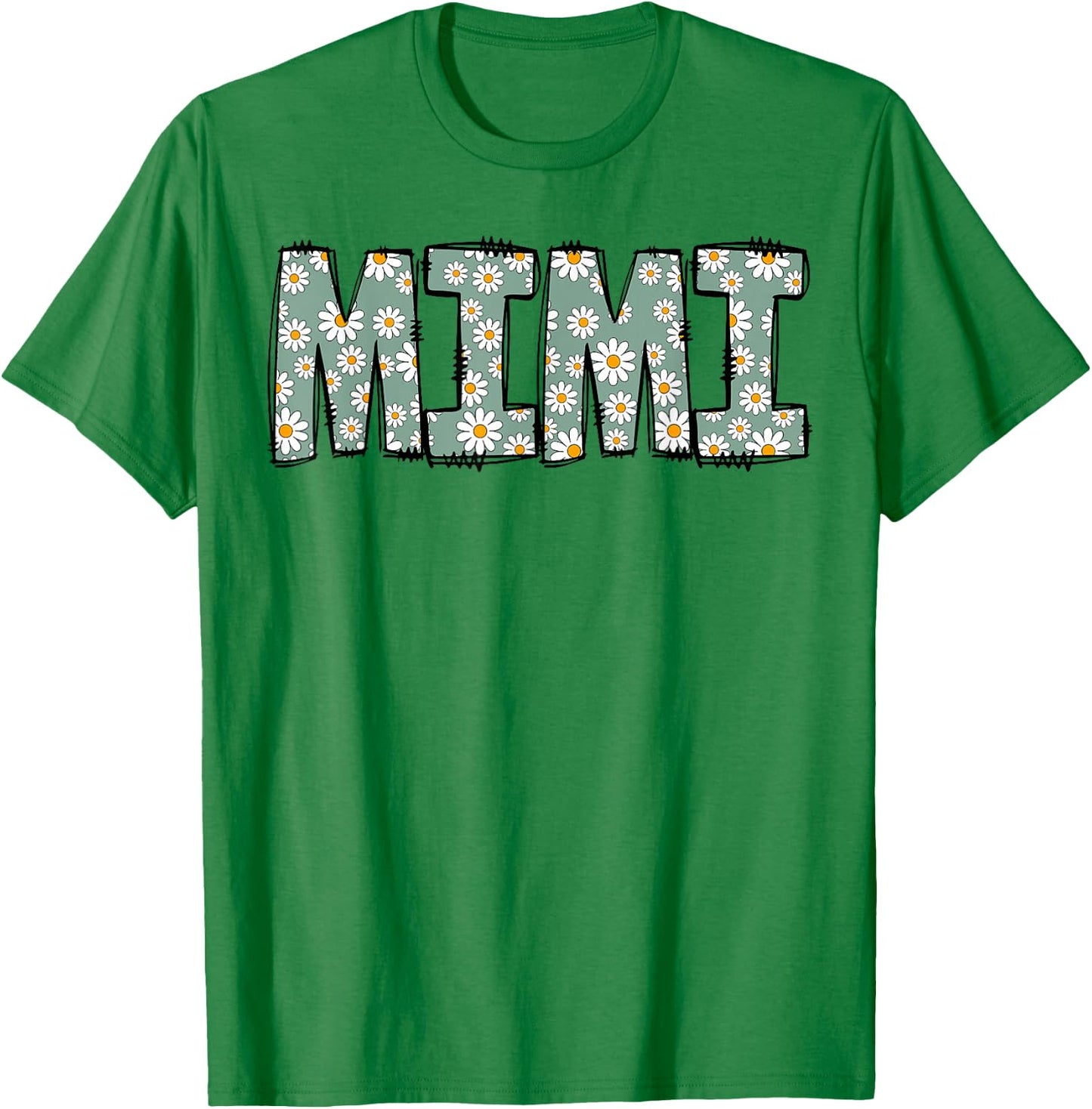 Retro Mimi Colorful Flowers Groovy Daisy Flower T-Shirt - T-Shirt | Irish Green