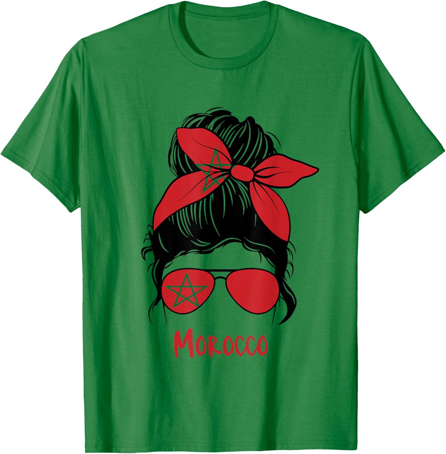 Morocco Girl Moroccan Girl Morocco Woman Flag T-Shirt - T-Shirt | Irish Green