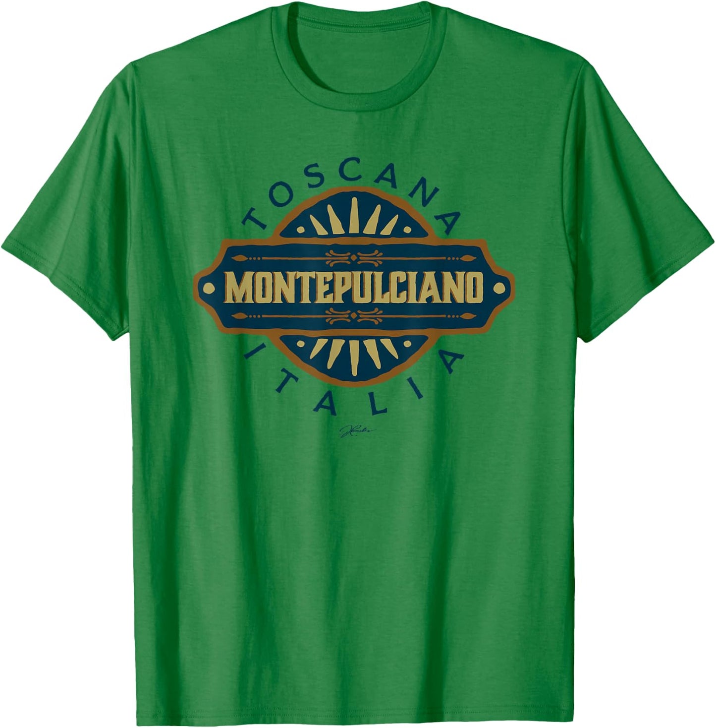 JCombs: Montepulciano, Tuscany, Italy, Retro T-Shirt - T-Shirt | Irish Green